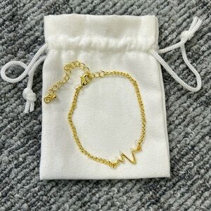 Heartbeat EKG bracelet gift for doctor nurse medical bracelet jewelry gold✨